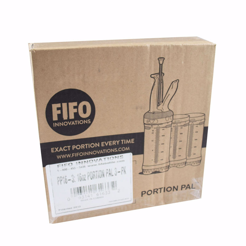 FIFO's portion control bottle kit, 16oz / 500ml 3 bottles, 1 handle, 2 caps.FB-PP16-3KIT