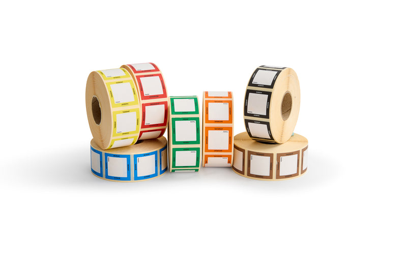 25mm Day of the Week Labels Monday to Sunday Square 1000 Labels Per Roll - CS110034