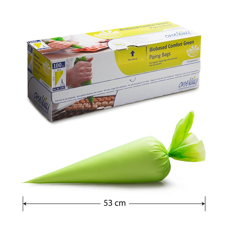 Biobased Comfort Green Piping Bags - 100% recyclable