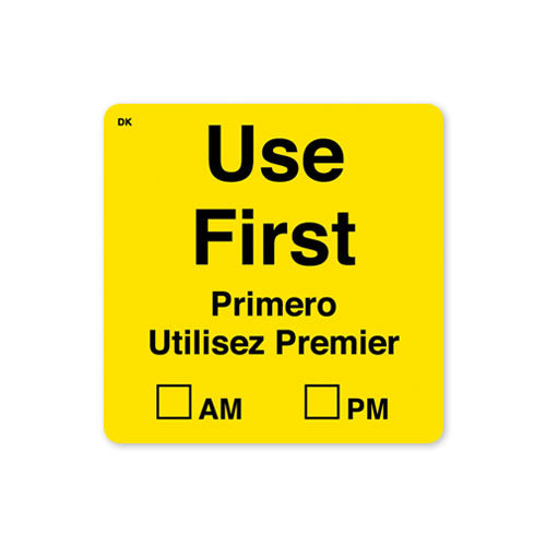 110068 Use First 51mm x 51mm Yellow Label DuraMark