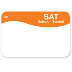 1100816 - Saturday - 25mm x 38mm Label DM - Catering Safe