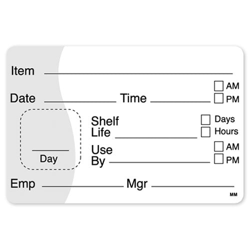 110115 - Use By Shelf Life Date Time 51mm x 76mm MM - Catering Safe