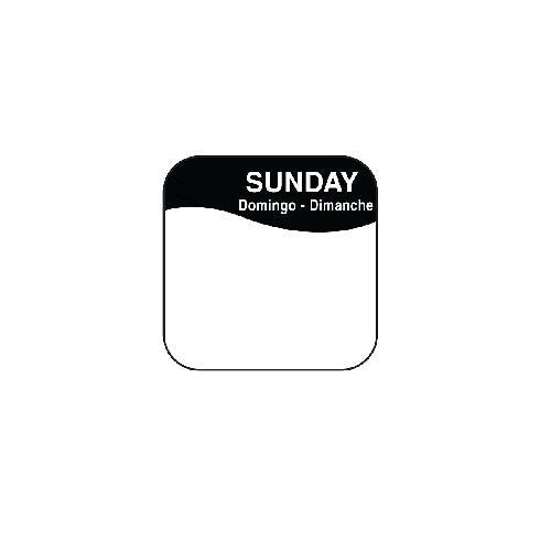 1131987 - Sunday - 19mm x 19mm Label DuraMark