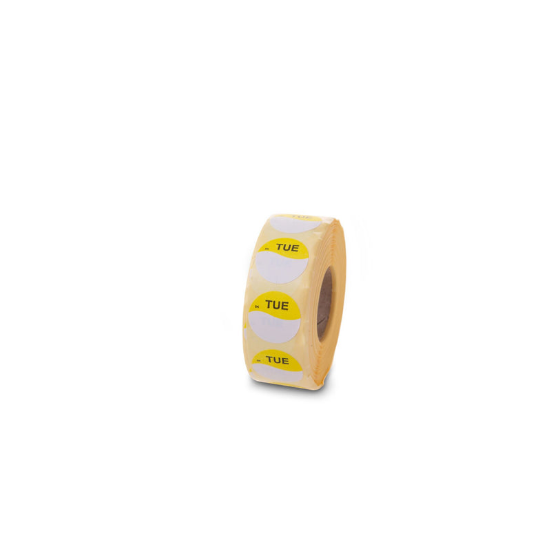 1131992 - Tuesday 19mm Circle Label day dots, daydot 1000 labels per roll DuraMark DayMark