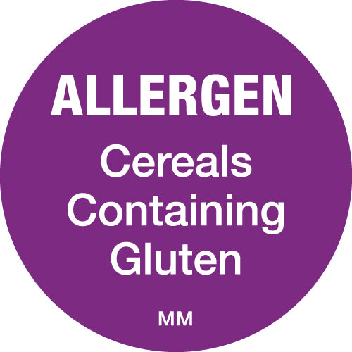 116139 - Daymark 25mm Circle Purple Allergen Cereal Labels