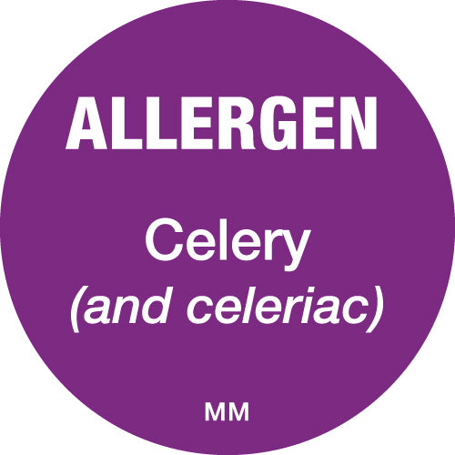 116142 - Daymark 25mm Circle Purple Allergen Celery Labels