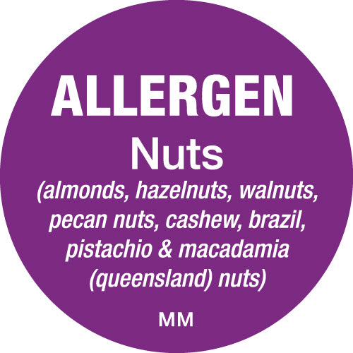 116144 - Daymark 25mm Circle Purple Allergen Nuts Labels