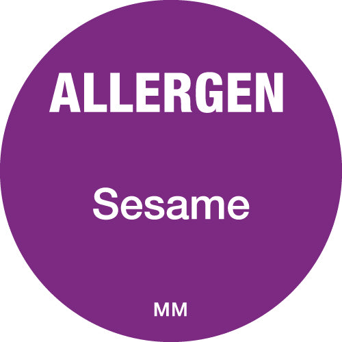 116145 - Daymark 25mm Circle Purple Allergen Sesame Labels