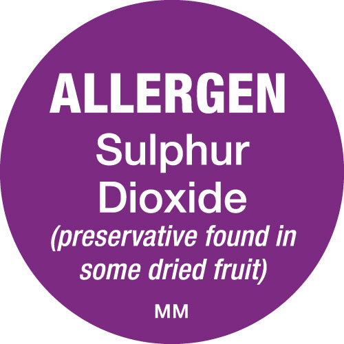 116148 - Daymark 25mm Circle Purple Allergen Sulphur Dioxide Labels