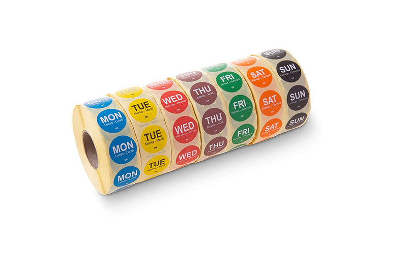 CVPEMM - 19mm Circle Clearview DISPENSER Labelling Kit (7 days 1000 labels per roll)