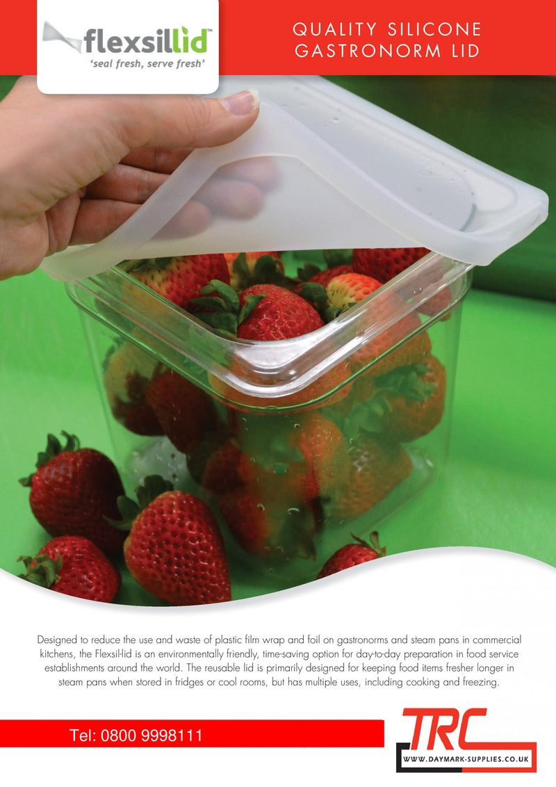 118626 - Flexsil lid  Gastronorm Silicone Clear lid 1/3 Third Pan