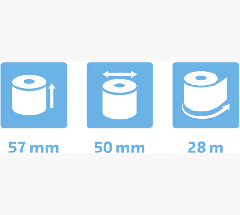 Exacompta Thermal Receipt Rolls for Credit Card Machine BPA Free 1 ply 55 g (57x50x12mm) Pack 10