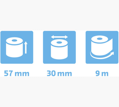 Exacompta Thermal Receipt Credit Card Machine Rolls BPA Free 1 ply 55g (57x30x12mm) Pack 20