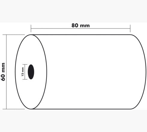 Exacompta Thermal Paper for Receipt Printers, Scales and Other Machines 1 ply 55 g (80x60x12mm) Pack 10